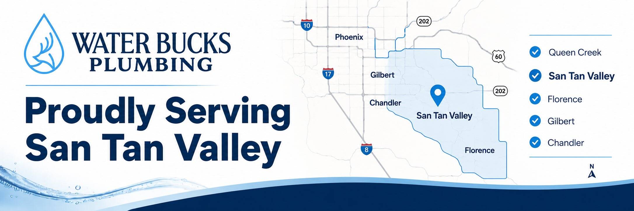 water bucks plumbing serving San Tan Valley az