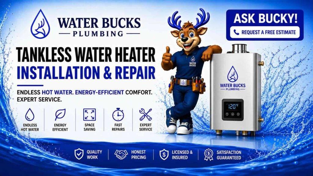 Tankless water heater Water Bucks Plumbing