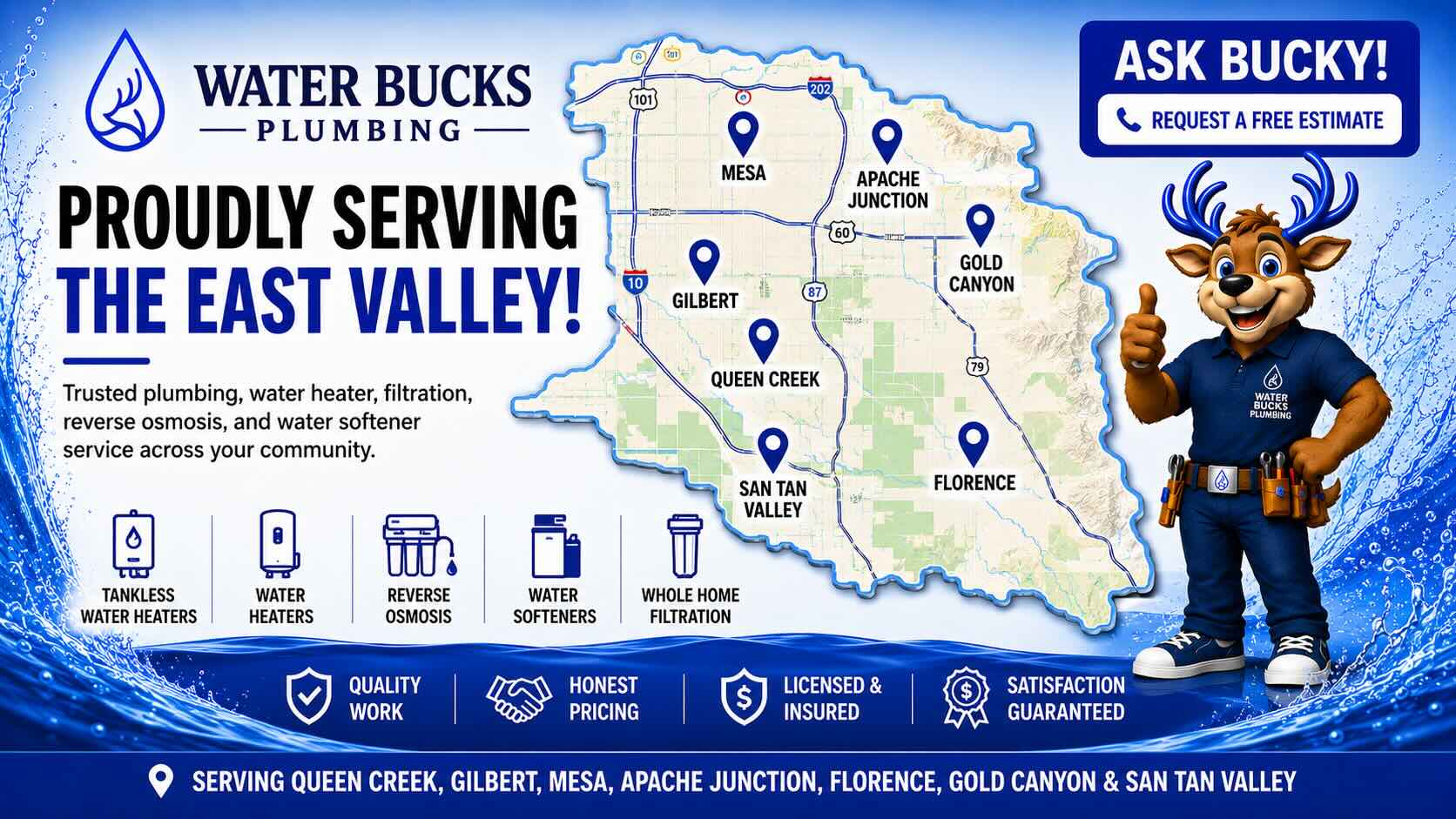 water bucks proudly serving